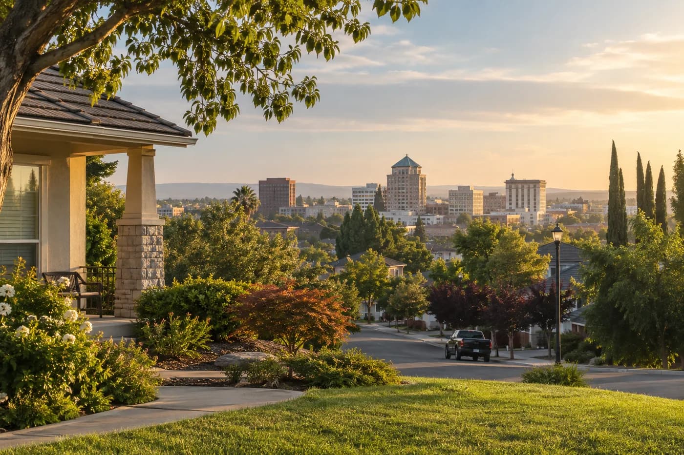 Modesto, California cityscape