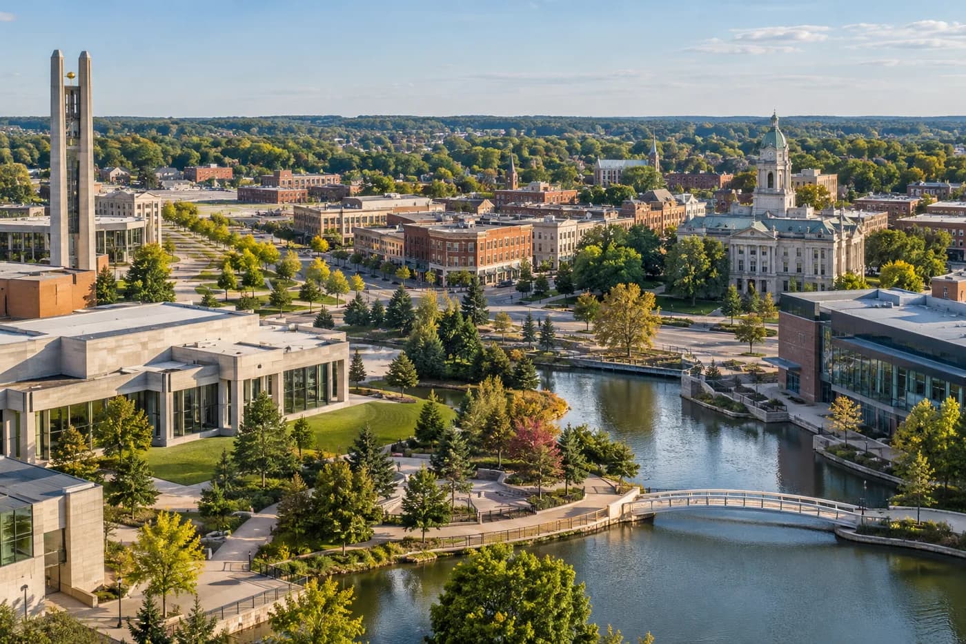 Columbus, Indiana cityscape