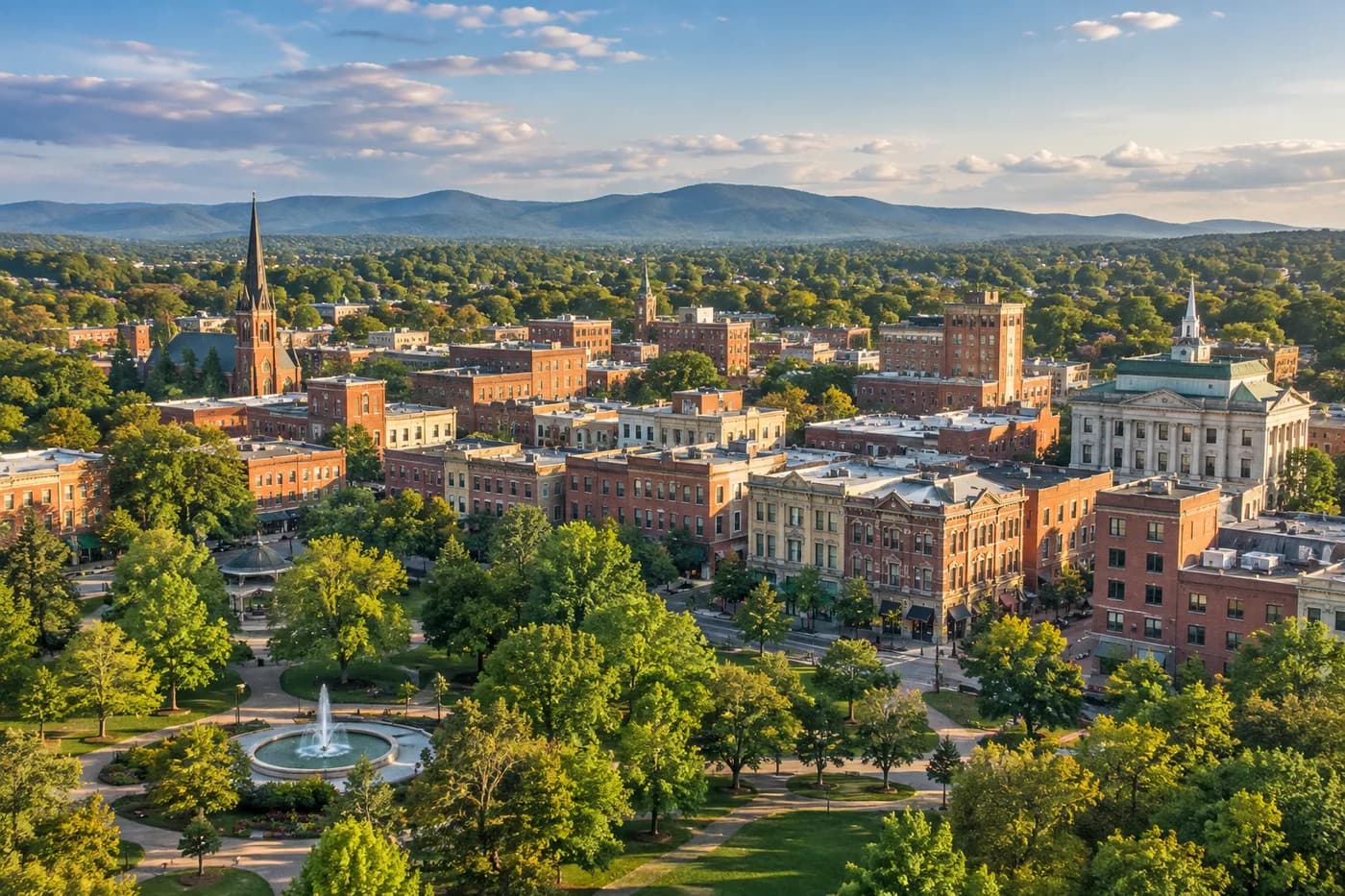 Saratoga Springs, New York cityscape